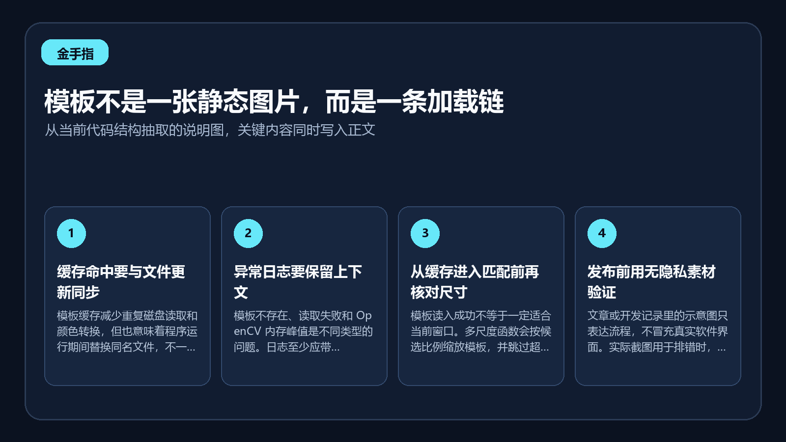 模板文件、缓存和透明遮罩组成的图像识别流程